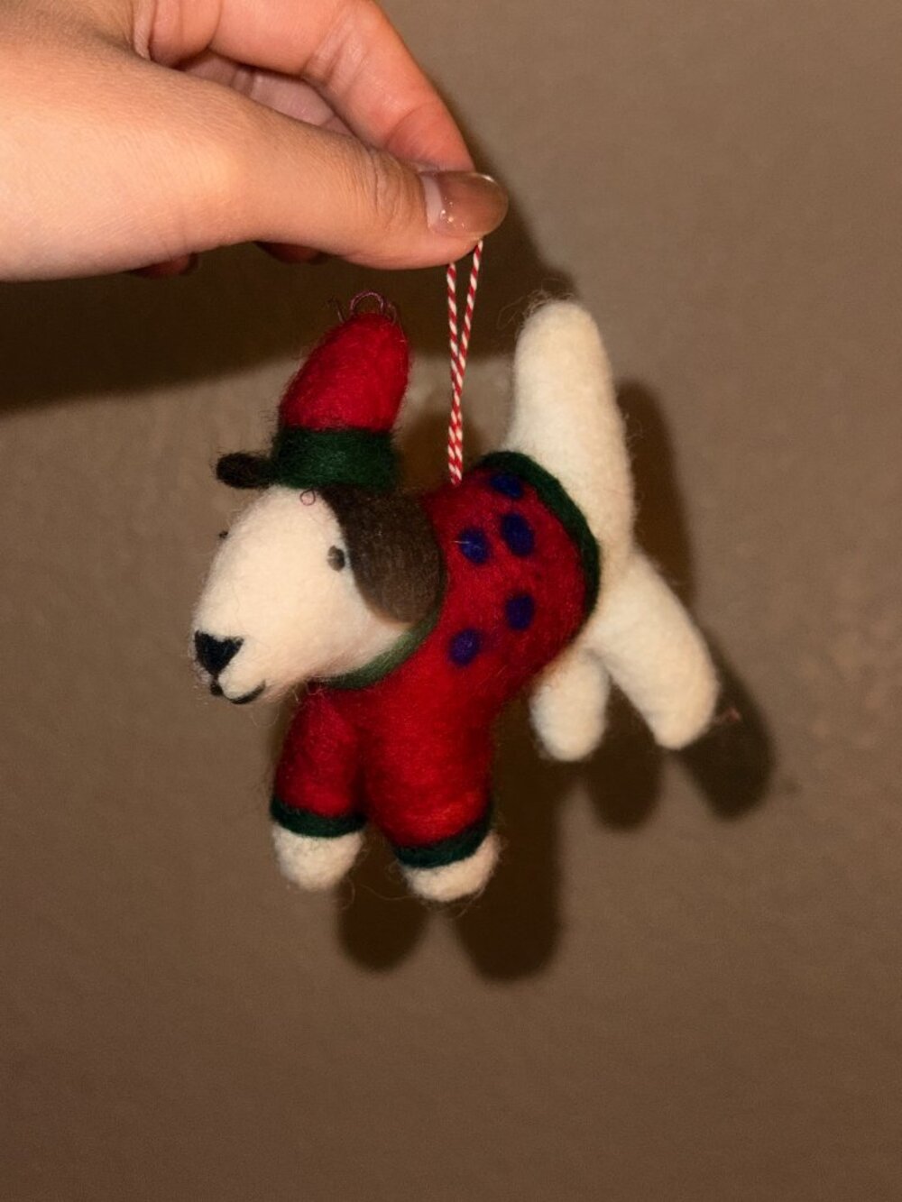 Handmade Nepal Felt Dog Ornament